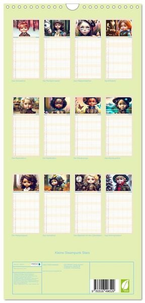 Produktbild: Familienplaner 2026 - Kleine Steampunk Stars mit 5 Spalten (Wandkalender, 21 x 45 cm) CALVENDO