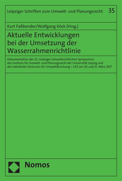 Produktbild: Aktuelle Entwicklungen bei der Umsetzung der Wasserrahmenrichtlinie