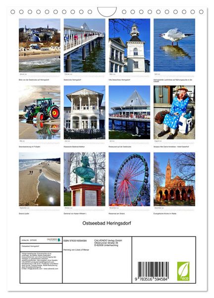 Produktbild: Ostseebad Heringsdorf (Wandkalender 2026 DIN A4 hoch), CALVENDO Monatskalender
