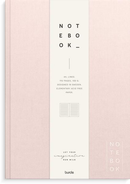 Burde Notizbuch Textil pink liniert A4, Notizbuch von , Burde Publishing AB