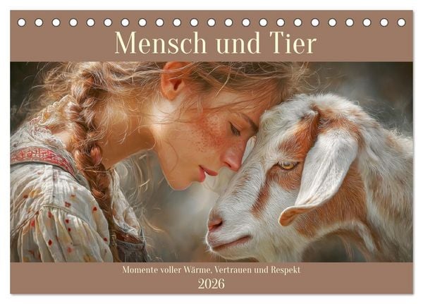 Mensch und Tier. Momente voller Wärme, Vertrauen und Respekt (Tischkalender 2026 DIN A5 quer), CALVENDO Monatskalender
