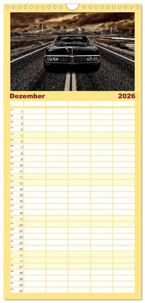 Produktbild: Familienplaner 2026 - American Automobile mit 5 Spalten (Wandkalender, 21 x 45 cm) CALVENDO