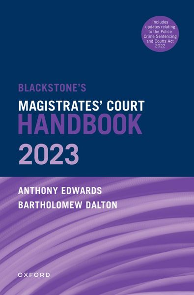 Produktbild: Blackstone's Magistrates' Court Handbook 2023