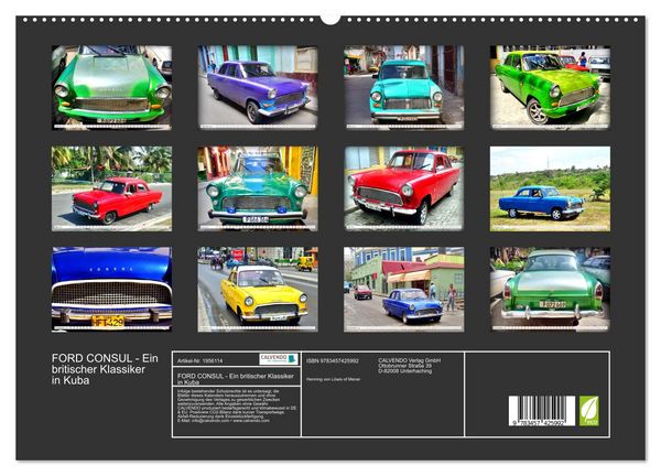 Produktbild: FORD CONSUL - Ein britischer Klassiker in Kuba (hochwertiger Premium Wandkalender 2026 DIN A2 quer), Kunstdruck in Hochglanz