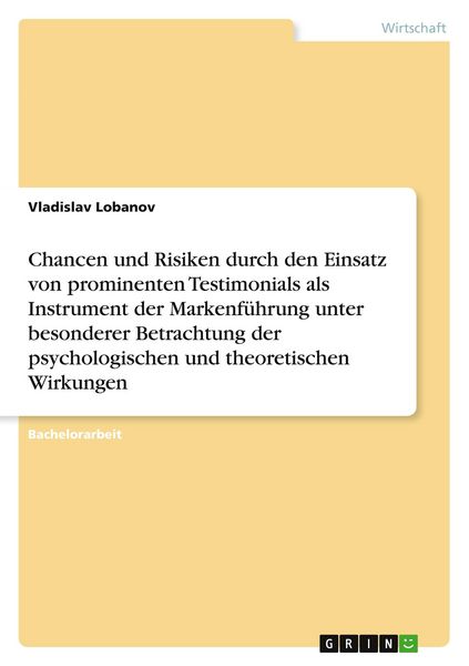 Produktbild: Lobanov, V: Chancen und Risiken durch den Einsatz von promin
