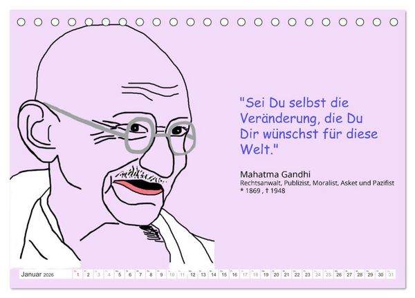 Produktbild: Zitate f&uuml;r Motivation und Perspektivenwechsel (Tischkalender 2026 DIN A5 quer), CALVENDO Monatskalender