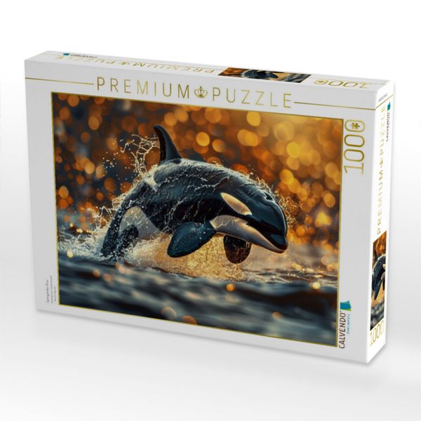 Produktbild: CALVENDO Puzzle Springender Orca | 1000 Teile Lege-Gr&ouml;&szlig;e 64x48cm Foto-Puzzle f&uuml;r gl&uuml;ckliche Stunden