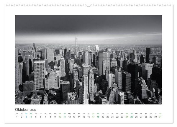Produktbild: New York in schwarz weiss (hochwertiger Premium Wandkalender 2026 DIN A2 quer), Kunstdruck in Hochglanz