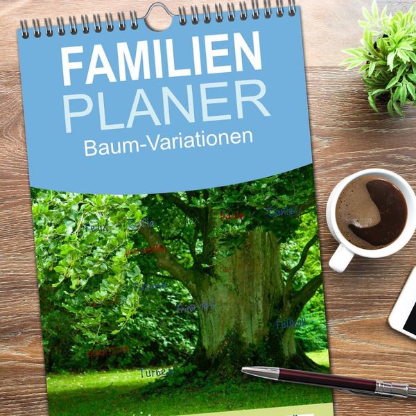 Produktbild: Familienplaner 2026 - Baum-Variationen mit 5 Spalten (Wandkalender, 21 x 45 cm) CALVENDO