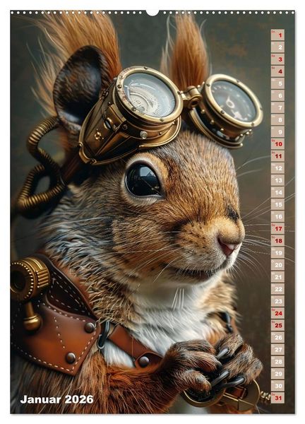 Produktbild: Steampunk Fauna (hochwertiger Premium Wandkalender 2026 DIN A2 hoch), Kunstdruck in Hochglanz