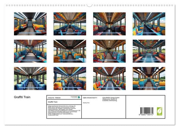 Produktbild: Graffiti Train (hochwertiger Premium Wandkalender 2026 DIN A2 quer), Kunstdruck in Hochglanz