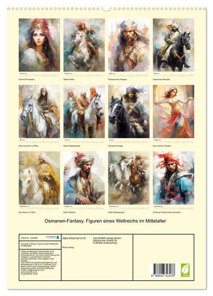 Produktbild: Osmanen-Fantasy. Figuren eines Weltreichs im Mittelalter (hochwertiger Premium Wandkalender 2026 DIN A2 hoch), Kunstdruck in Hochglanz