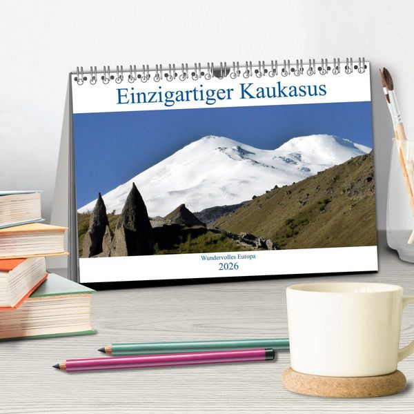 Produktbild: Einzigartiger Kaukasus (Tischkalender 2026 DIN A5 quer), CALVENDO Monatskalender