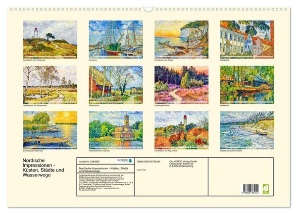 Produktbild: Nordische Impressionen - K&uuml;sten, St&auml;dte und Wasserwege (Wandkalender 2027 DIN A2 quer), CALVENDO Monatskalender
