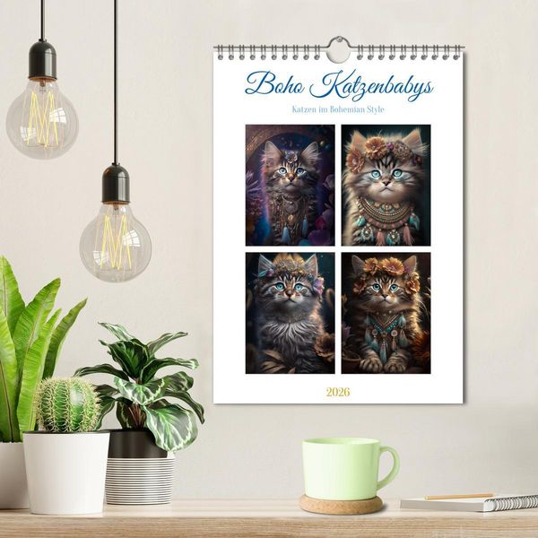 Produktbild: Boho Katzenbabys (Wandkalender 2026 DIN A4 hoch), CALVENDO Monatskalender