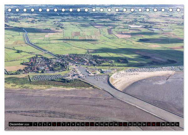 Produktbild: Das Wattenmeer von oben (Tischkalender 2026 DIN A5 quer), CALVENDO Monatskalender