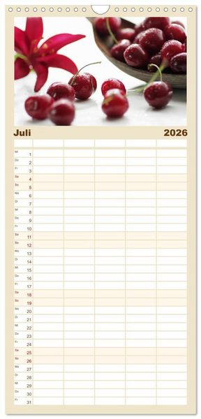 Produktbild: Familienplaner 2026 - Leichte K&uuml;che mit 5 Spalten (Wandkalender, 21 x 45 cm) CALVENDO