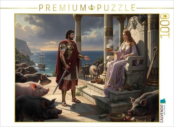 CALVENDO Puzzle Odysseus bei der Zauberin Circe | 1000 Teile Lege-Größe 64x48cm Foto-Puzzle für glückliche Stunden