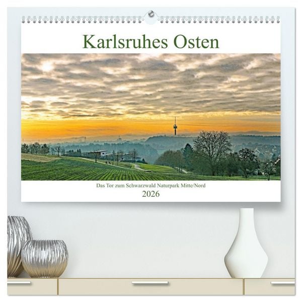 Produktbild: Karlsruhes Osten (hochwertiger Premium Wandkalender 2026 DIN A2 quer), Kunstdruck in Hochglanz