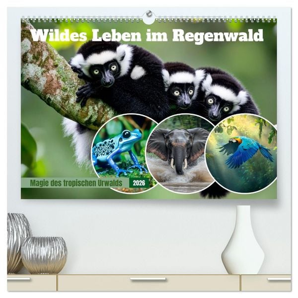 Produktbild: Wildes Leben im Regenwald (hochwertiger Premium Wandkalender 2026 DIN A2 quer), Kunstdruck in Hochglanz