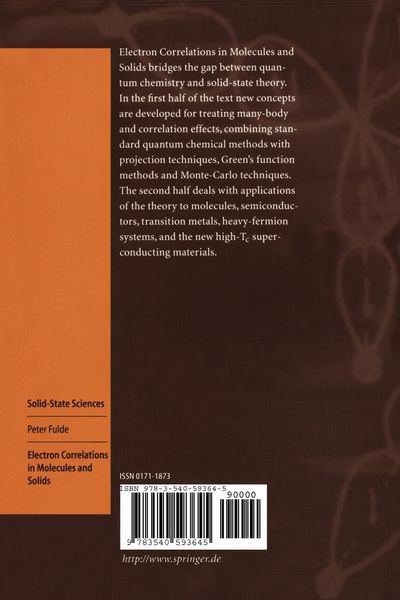 Produktbild: Electron Correlations in Molecules and Solids