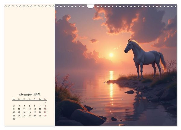 Produktbild: Fantasiewelten - Pferde (Wandkalender 2026 DIN A3 quer), CALVENDO Monatskalender