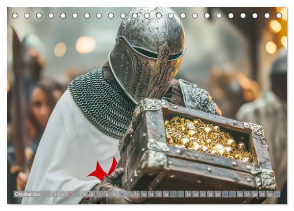 Produktbild: Tempelritter - Ein m&auml;chtiger Ritterorden (Tischkalender 2026 DIN A5 quer), CALVENDO Monatskalender