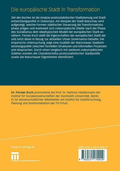 Produktbild: Die europ&auml;ische Stadt in Transformation