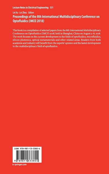 Produktbild: Proceedings of the 8th International Multidisciplinary Conference on Optofluidics (IMCO 2018)