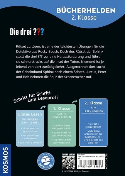 Produktbild: Die drei ??? Erstlese-Buch zum Film, 2. Klasse, Toteninsel