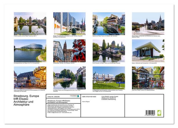 Produktbild: Strasbourg. Europa trifft Elsass: Architektur und Atmosph&auml;re (Wandkalender 2026 DIN A2 quer), CALVENDO Monatskalender