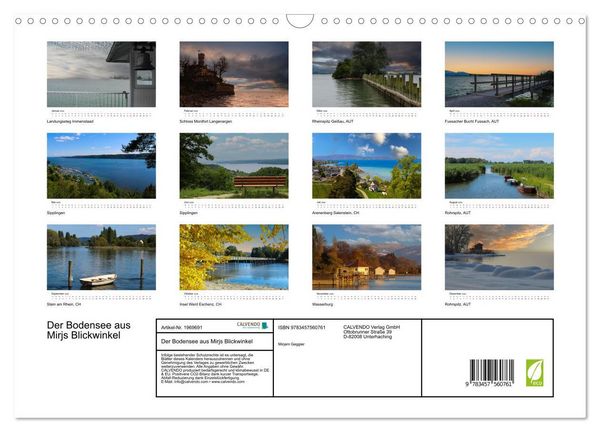 Produktbild: Der Bodensee aus Mirjs Blickwinkel (Wandkalender 2026 DIN A3 quer), CALVENDO Monatskalender