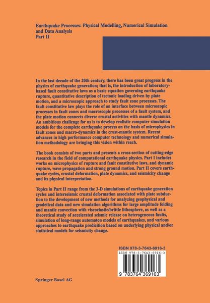 Produktbild: Earthquake Processes: Physical Modelling, Numerical Simulation and Data Analysis Part II