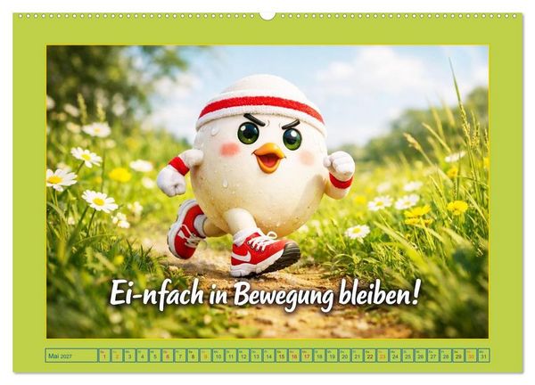 Produktbild: Ei-n Jahr voller Spa&szlig;! - Humor, Herz und H&uuml;hnerei (hochwertiger Premium Wandkalender 2027 DIN A2 quer), Kunstdruck in Hochglanz