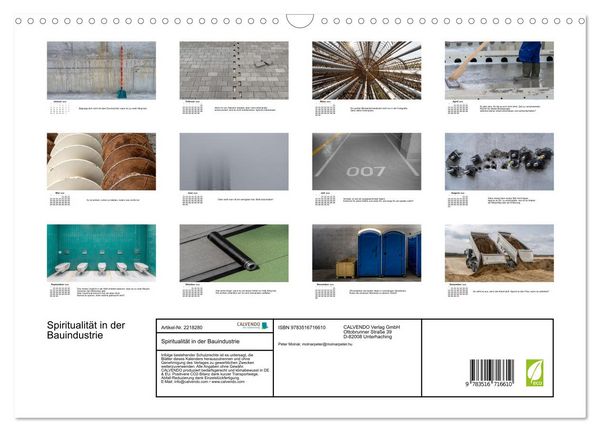 Produktbild: Spiritualit&auml;t in der Bauindustrie (Wandkalender 2026 DIN A3 quer), CALVENDO Monatskalender