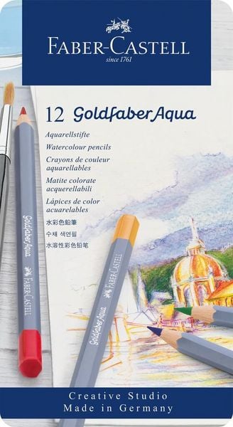 Produktbild: Faber-Castell Aquarellstifte Goldfaber Aqua, 12er Set Metalletui