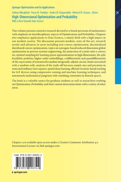 Produktbild: High-Dimensional Optimization and Probability