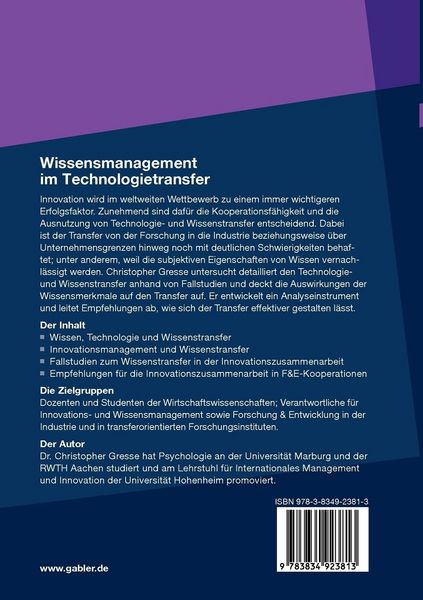 Produktbild: Wissensmanagement im Technologietransfer