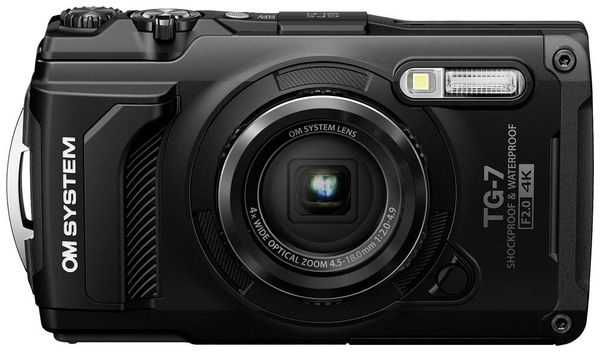 OM System TG-7 black Digitalkamera 12 Megapixel Schwarz Stoßfest, Wasserdicht, 4K-Video