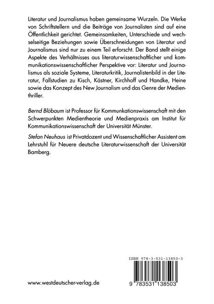 Produktbild: Literatur und Journalismus