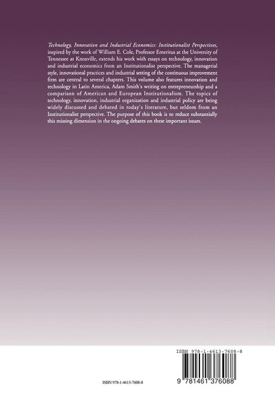 Produktbild: Technology, Innovation and Industrial Economics: Institutionalist Perspectives
