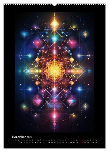 Produktbild: Fractale Mandalas (Wandkalender 2026 DIN A2 hoch), CALVENDO Monatskalender