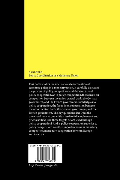 Produktbild: Policy Coordination in a Monetary Union
