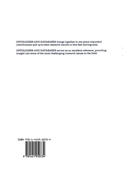 Produktbild: Ontologies and Databases