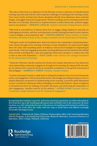 Produktbild: Democratic Dilemmas of Teaching Service-Learning