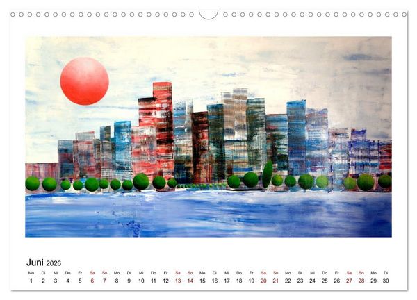 Produktbild: New Yorker Stadtansichten in abstrakter Malerei (Wandkalender 2026 DIN A3 quer), CALVENDO Monatskalender