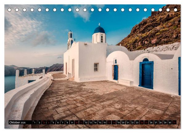 Produktbild: Santorini - Perle in der &Auml;gais (Tischkalender 2026 DIN A5 quer), CALVENDO Monatskalender