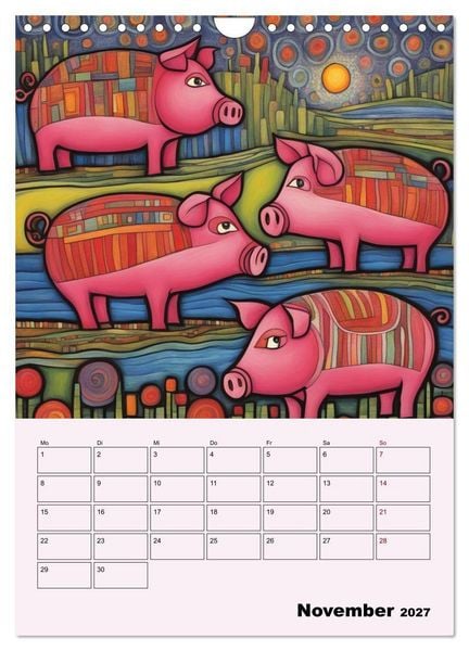 Produktbild: Farbenfrohe Tiermalerei (Wandkalender 2027 DIN A4 hoch), CALVENDO Monatskalender