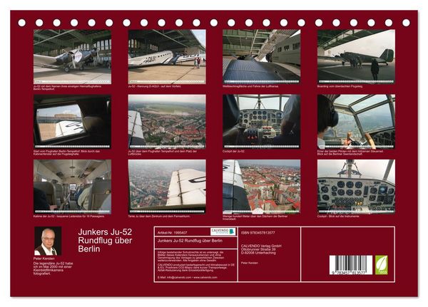 Produktbild: Junkers Ju-52 Rundflug &uuml;ber Berlin (Tischkalender 2026 DIN A5 quer), CALVENDO Monatskalender