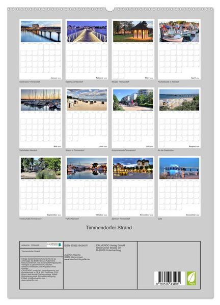 Produktbild: Timmendorfer Strand (hochwertiger Premium Wandkalender 2026 DIN A2 hoch), Kunstdruck in Hochglanz